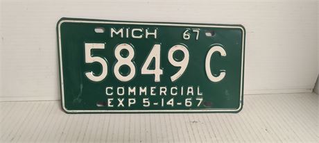 1967 Michigan License Plate