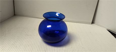 Lcura Italy Blue Glass Vase