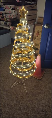 Light Up Foldable Christmas Tree with Metal Base
