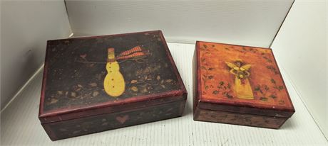 Decorative Wood Christmas Boxes