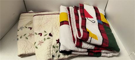 Small Quilts. One Has Fading & Stains