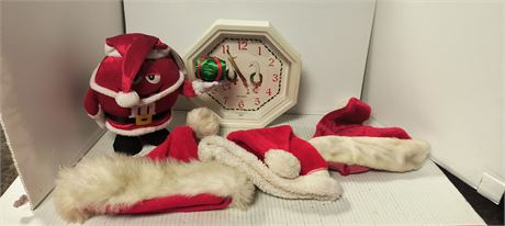 Christmas Stockings & Christmas Clock & M&M Plush Toy