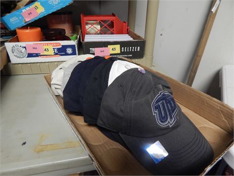 Flat Of Various Baseball Hats