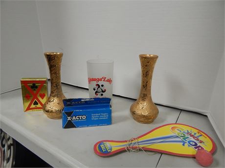 Duran Duran CD & Decorative Gold Vases & Geauga Lake Drinking Glass & More