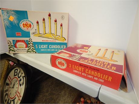 Vintage Molded Plastic 3 Light Candoliers