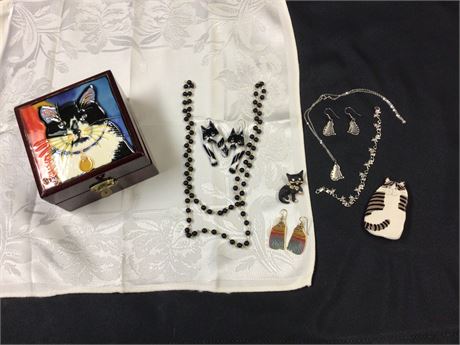 Cat Lovers Jewelry Lot