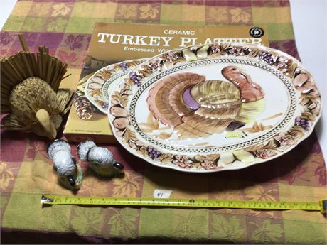 Holiday turkey Platter & Miscellaneous