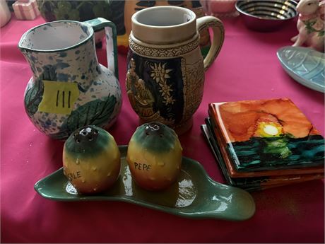 Picher, Mug, Salt and Pepper