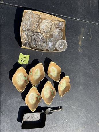 Condiment Glass, Noritake Dishes, Spoons and Pan