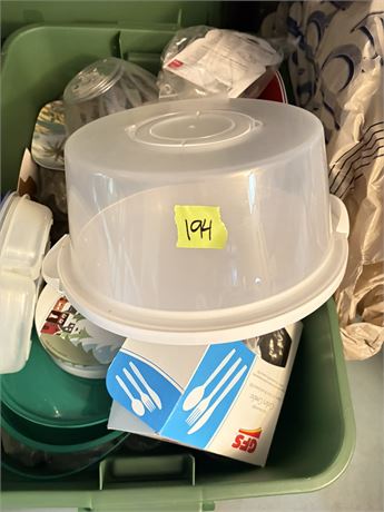 Cake Container, Plastic Cutlery, Party Supplies