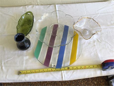 Assorted Decorative Glass Serving Dishes