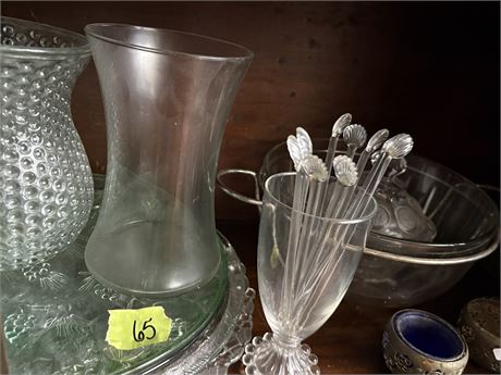 Glassware, Glass Stir Sticks, Bowls, Serving Platters