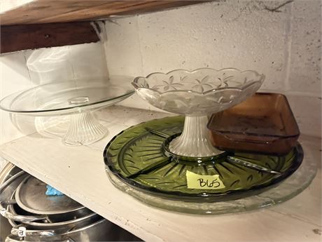Glass Cake Sering Platter, Serving Plates