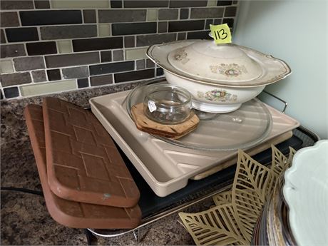 Longaberger Stoneware Bread Brick, Dishes, Cutting Board