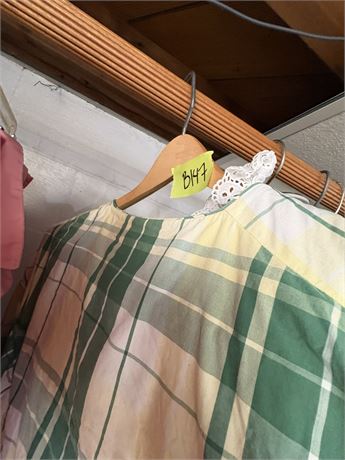 Civil War Reenactment Dress, Green Plaid
