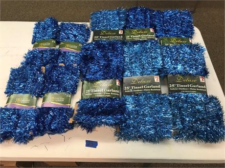 Blue Tinsel Garland
