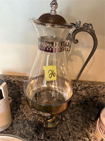 Coffee Carafe, Glass Silver Plate