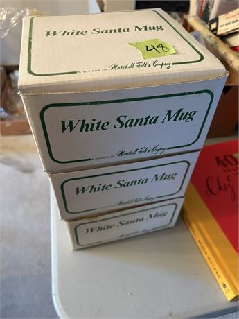 White Santa Mugs