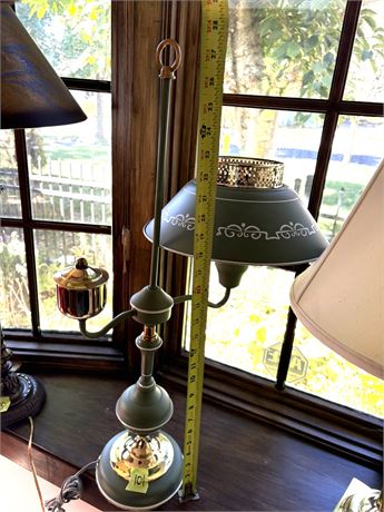 Vintage Metal and Brass French Bouillotte Lamp