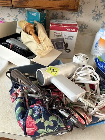 Bathroom Lot, Hair Dryer, Curling Iron, Misc