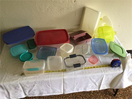 Lot of Miscellaneous Containers With Lids