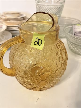 Vintage Anchor Hocking Lido Milano Textured Pitcher