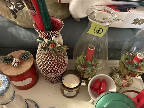 Christmas Decor, Candles, Electric Candle Hurricanes
