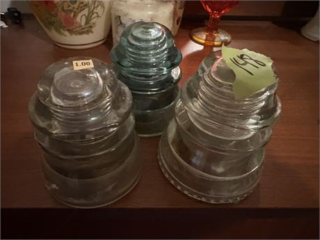 Vintage Glass Electric Insulators