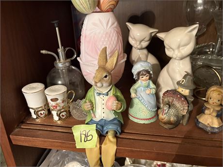 Decor Lot, Rabbit, Thanksgiving Candles, Enesco Cats