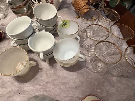 Gold Rim Coffee/Tea Cups and Glassware