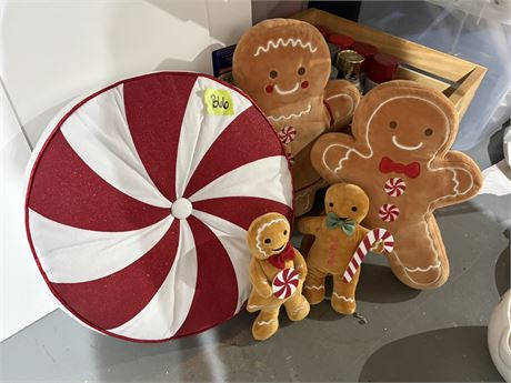 Peppermint Pillow & Gingerbread Stuffed Dolls