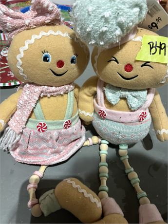 Gingerbread Girl and Boy Stuffed Dolls