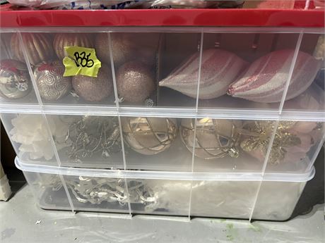 Christmas Ornaments and Storage Container