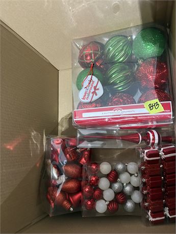 Christmas Ornaments, Red & White, Green & Red