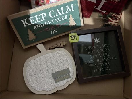 Christmas Wall Decor, Keep Calm, Sweater, Snowflakes