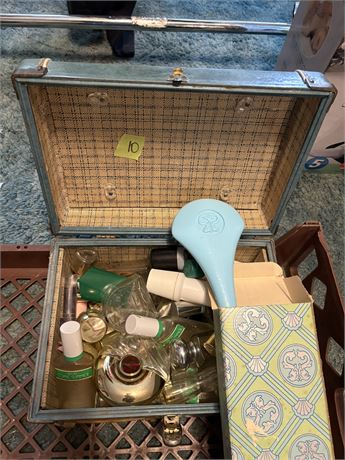 Vintage Luggage and Perfume Bottles, Brush