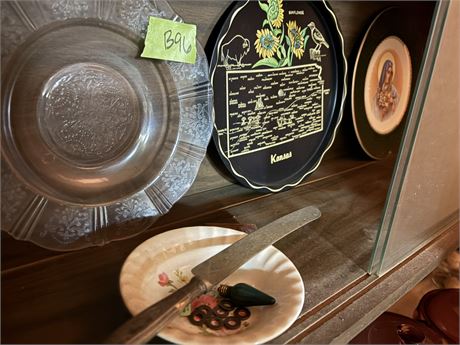 Plates, Trays, Knife