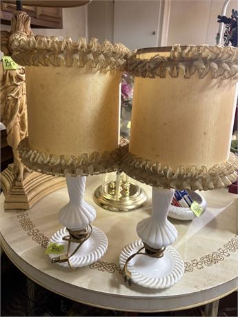 White Milk Glass Lamps