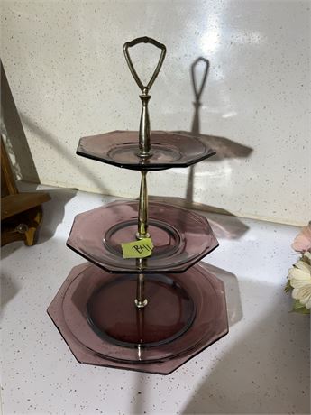Glass Tiered Serving Tray