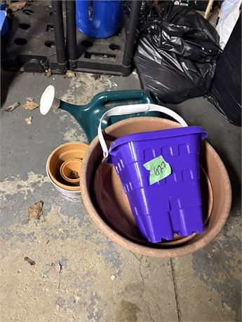 Flower Pots, Watering Can