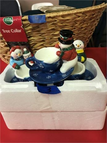 Snowman Teacup Set
