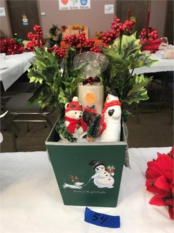 Snowman Candle Basket