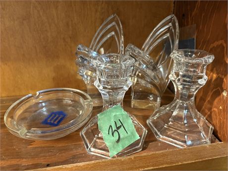 Candle Holders and Ashtray