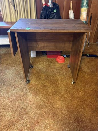 Wheeled Desk with Folding Side