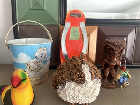 Decor, Ron Jon's Bird, Hapa-Wood Hawaiian God, Rusty Fish