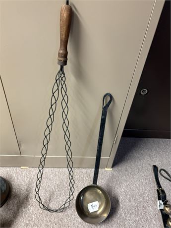 Antique Rug Beater and Ladell