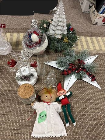 Christmas Decor, Elf, Star, White Decor