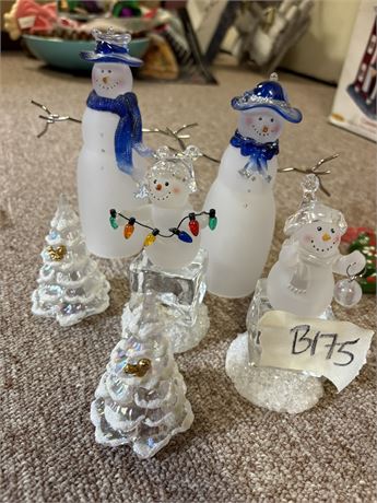 Christmas Decor, Glass Snowmen