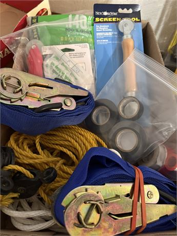 Misc Lot, Straps, Rope, Screen Supplies