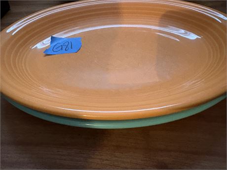 Fiesta Dinnerware Platters (2), Green, Orange